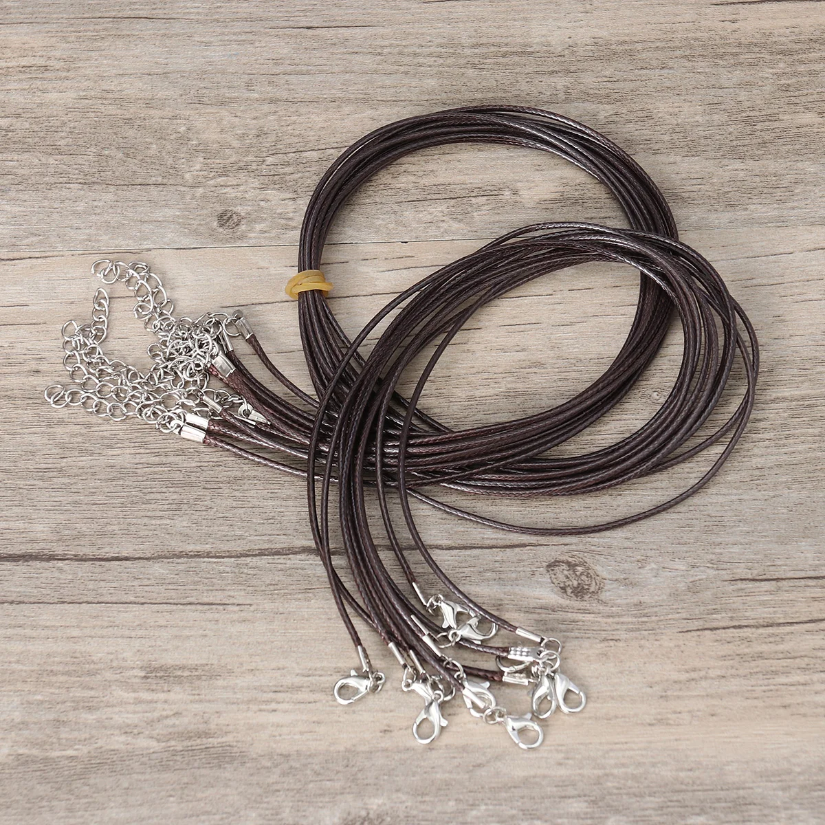 

10pcs Diy Necklace Rope Pendant Rope Wax Cord Jewelry Findings String Necklace Cords (Brown) necklace wax cord