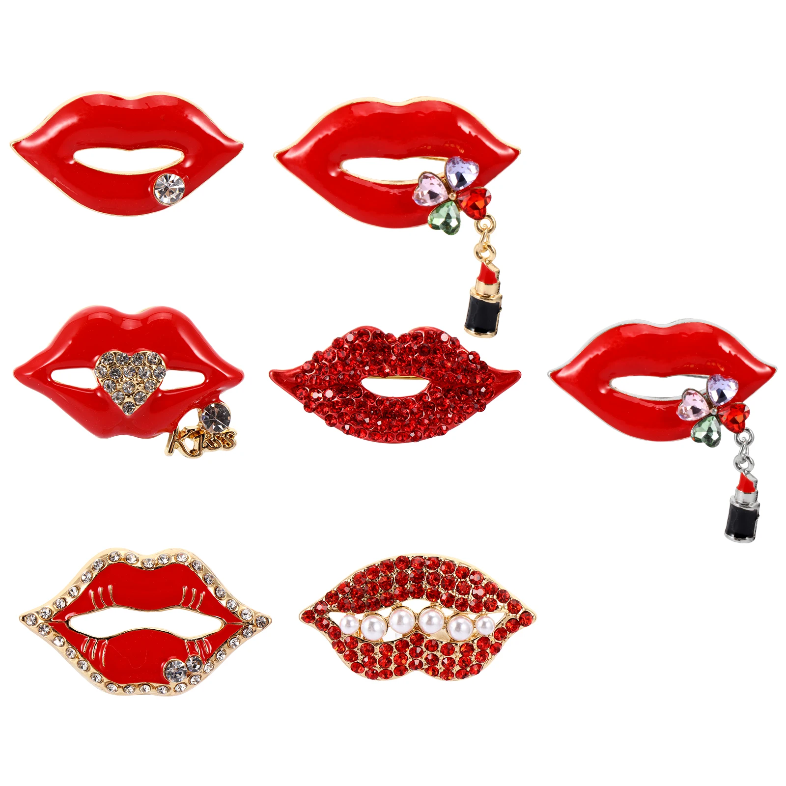 

7pcs Brooch Simple Pin Stainless Steel Women Stylish Alloy Material Girls Fashion Jewelry Versatile Breastpin