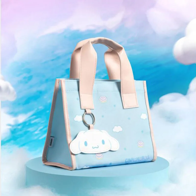 

Sanrio Cinnamoroll Kuromi My Melody Series Kawaii Square Convenient Bag Creative Handbag Lunch Bag Cartoon Environmental Bag