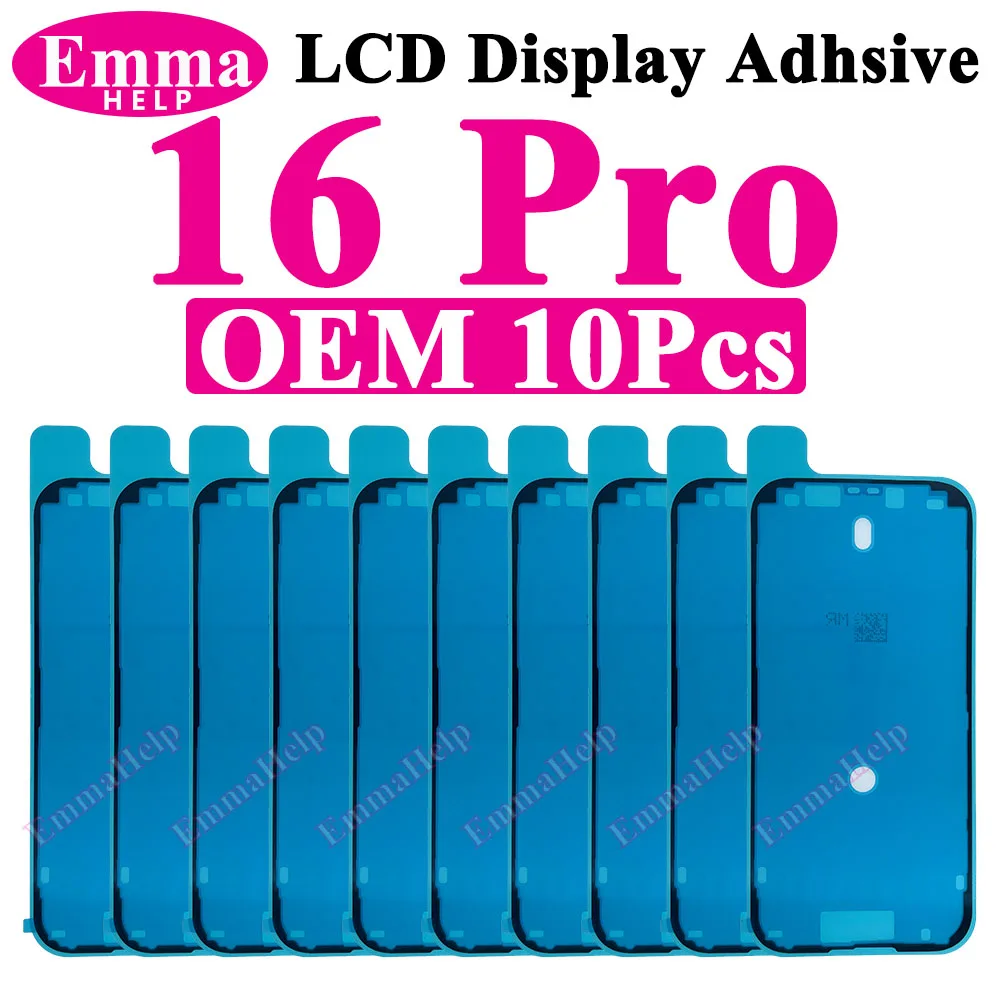 10 Stück Wasserdichte Dichtungsaufkleber für die Rückseite des iPhone 16 Plus 15 Pro Max 14 17E, Klebstoff für das vordere LCD-Display