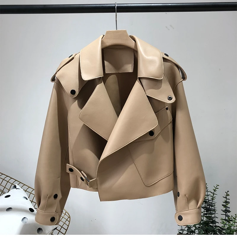 2023 New Arrival Women Real Sheepskin Real Leather Jacket High Quality Fashion Jacket Lady Model Coat