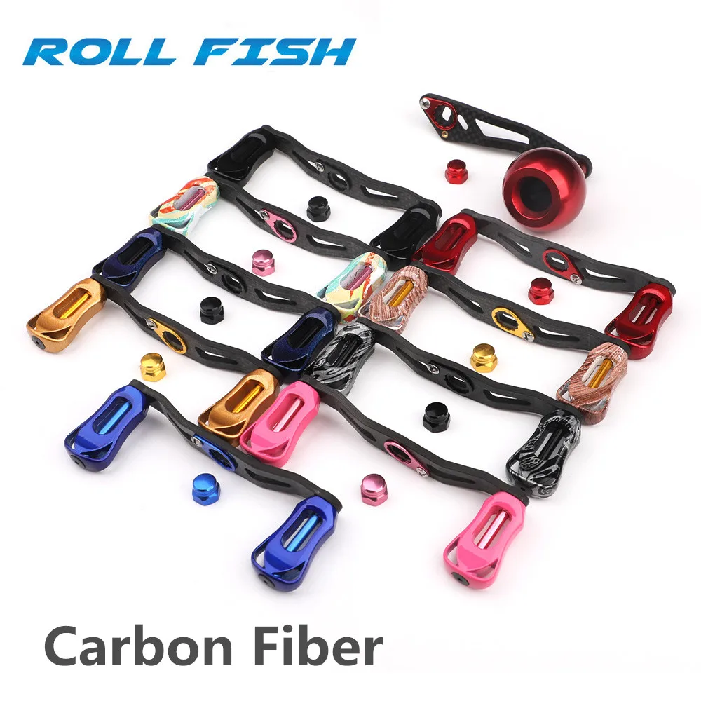 ROLLFISH Fishing Reel Handle Rocker Arm Carbon Fiber Light Weight 19-29g Ergonomic Design Multicolor Fishing Tools Accessories