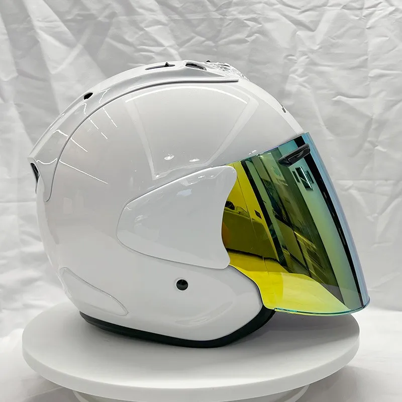 VZ-RAM High Quality ABS Classic 3/4 Open Face Helmet, For Vintage Motorcycle and Cruise Motorcycle Protection Helmets,White