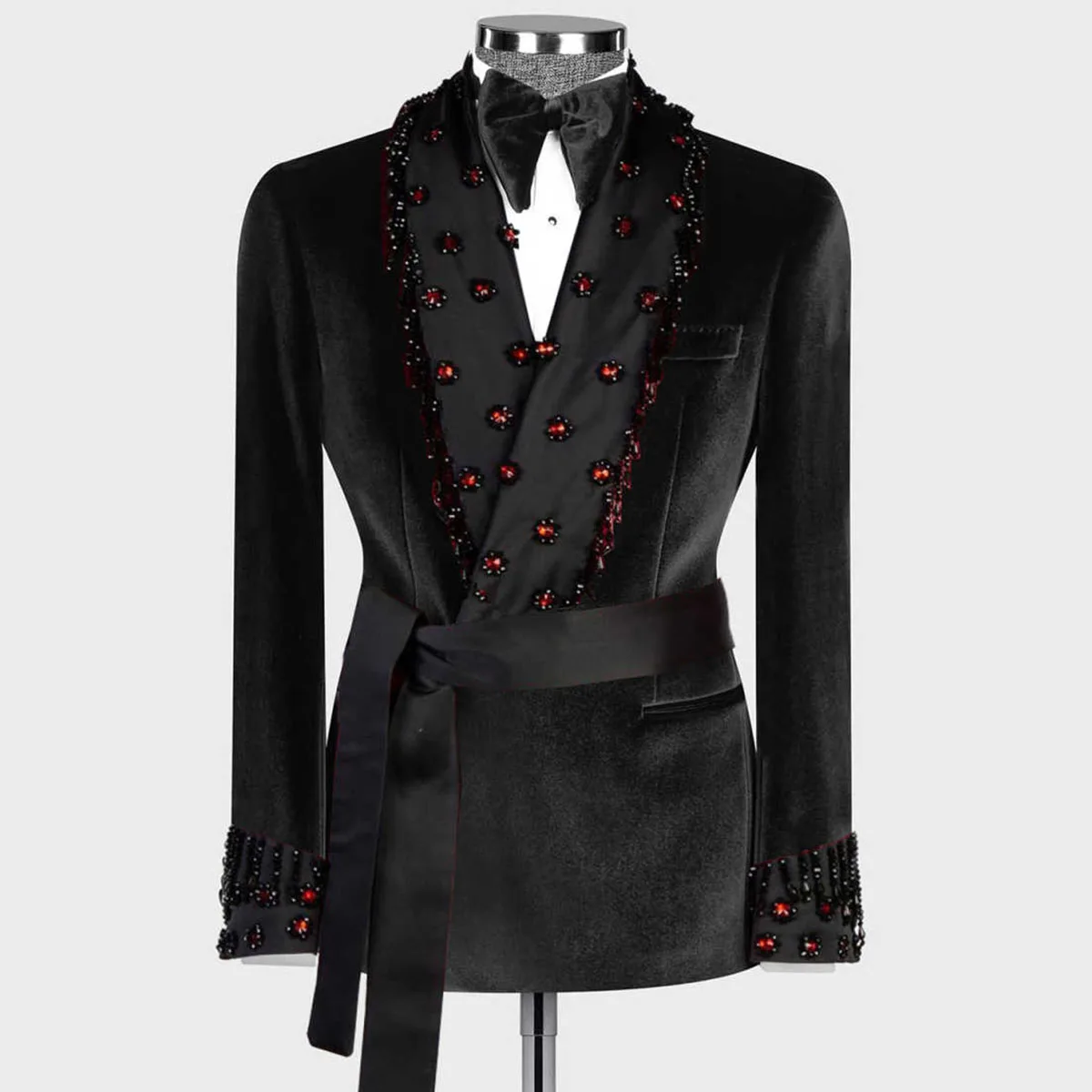 

Customized Gem Luxury Diamond Men Suits 2 Pieces Sets Wedding Groom Tuxedos Formal Slim Fit Male Prom Blazers Outfit Homme