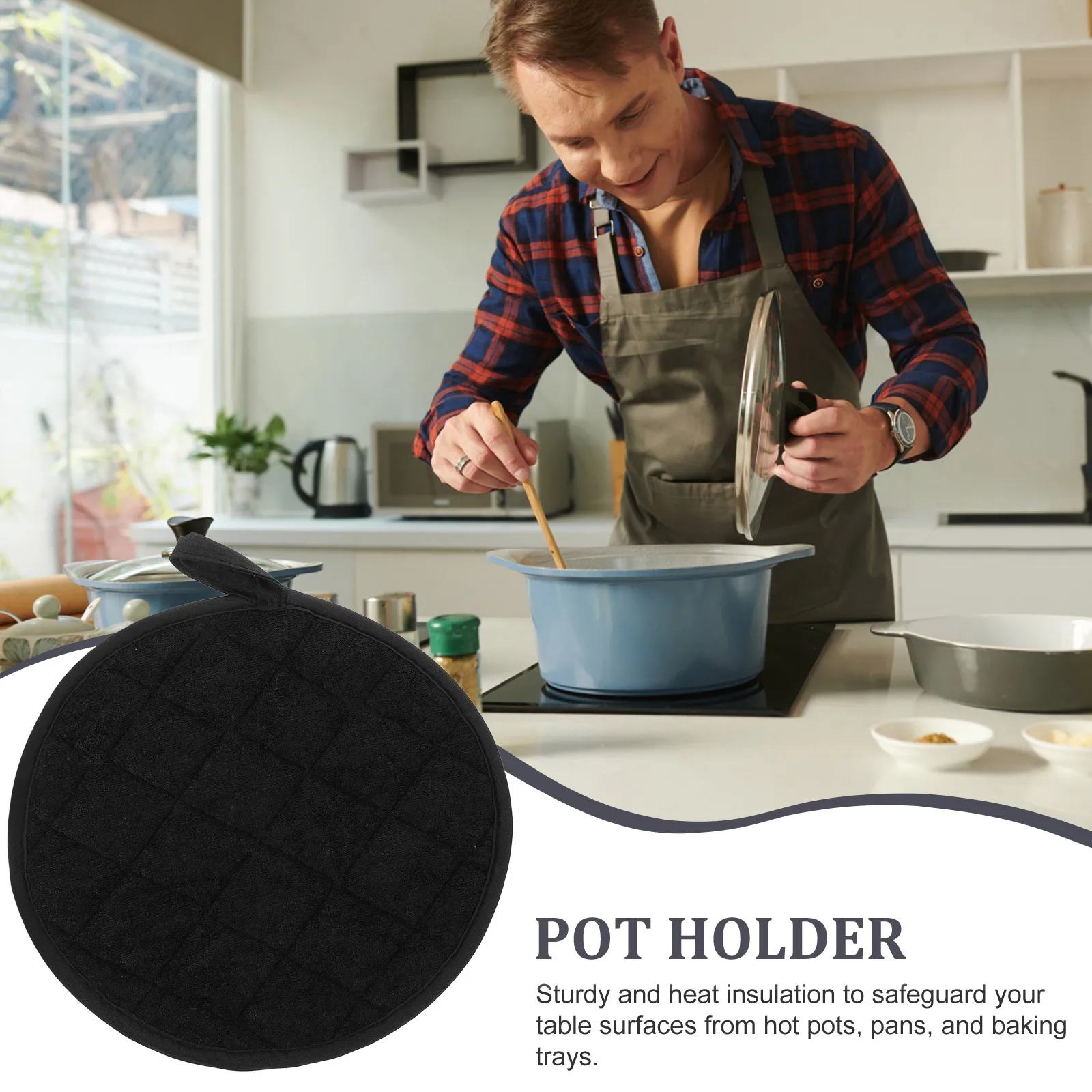 

2pcs Insulation Pads Heat Resistant Kitchen Counter Dining Cotton Table Placemats Soup Cookware Hot Dishes Pots Mats
