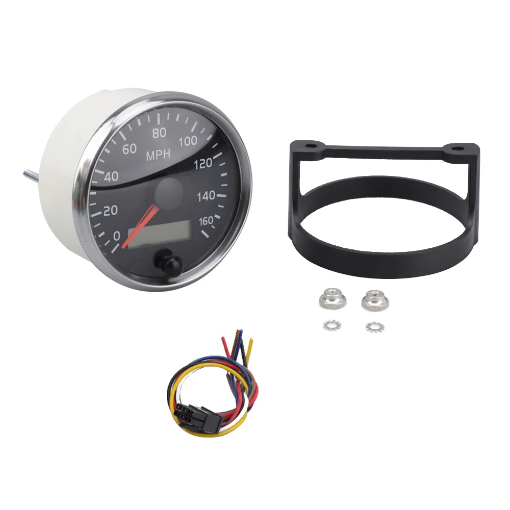 

85mm 160MPH Speed Gauge Meter with White/Amber Backlight for Motor Car Truck Boat 12V/24V Universal Speedometer Gauge
