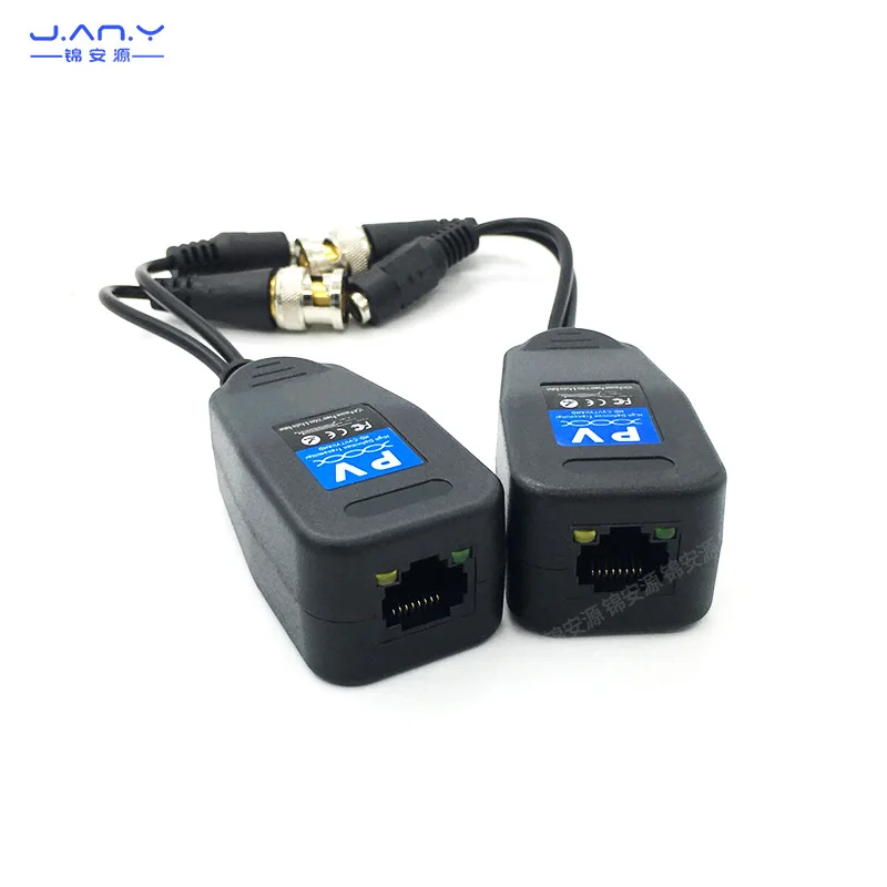 Monitoring video power supply two in one coaxial / analog HD twisted pair transmitter RJ45 network cable to BNC video