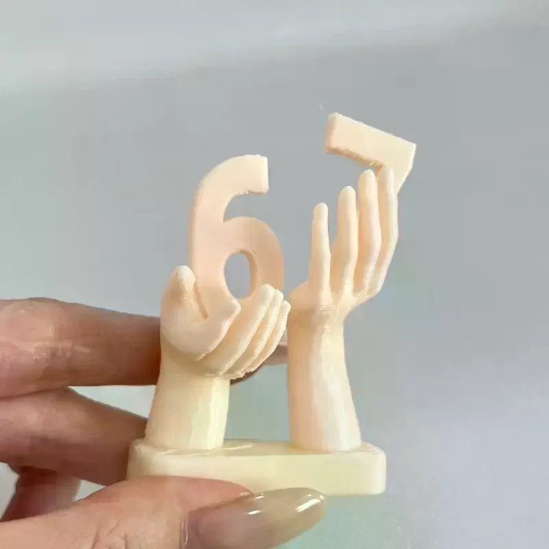 3D Printed Figurine Holding Digital Italian Brain Rot Math 67, Funny And Funny Meme Figurine Holding Digital 67 Sculpture