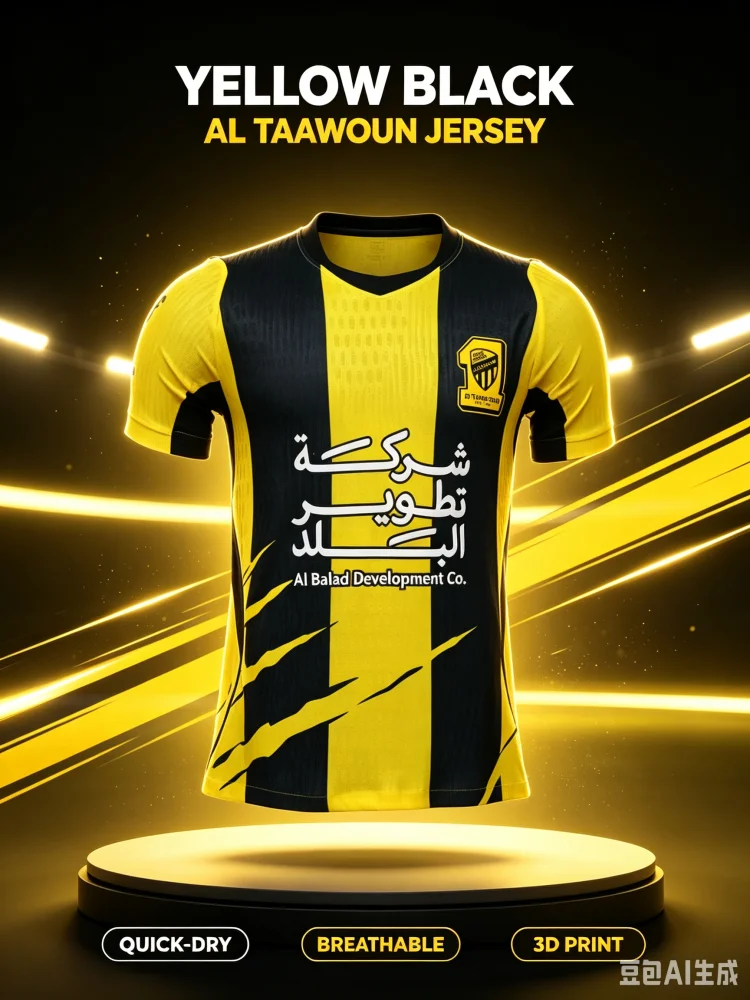 2026-27 New 3D Printed Jeddah United Football Fan Customized Comfortable and Leisure Sports Quick Drying Parent Child Clothing