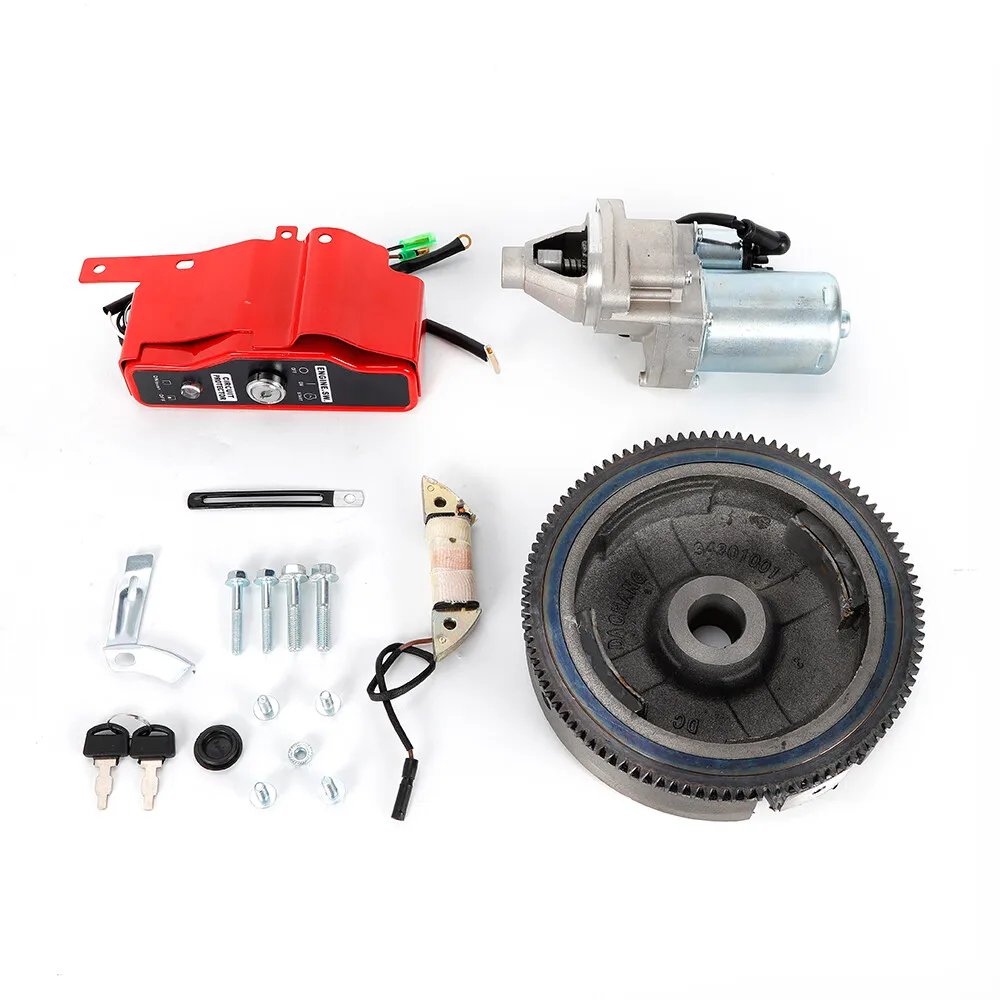 

Electric Start Kit Flywheel Starter Motor Set fit for HONDA GX340 11HP GX390 13HP 2011 and Earlier Engine Replaces 31100-ZE3-701 31210-ZE3-023
