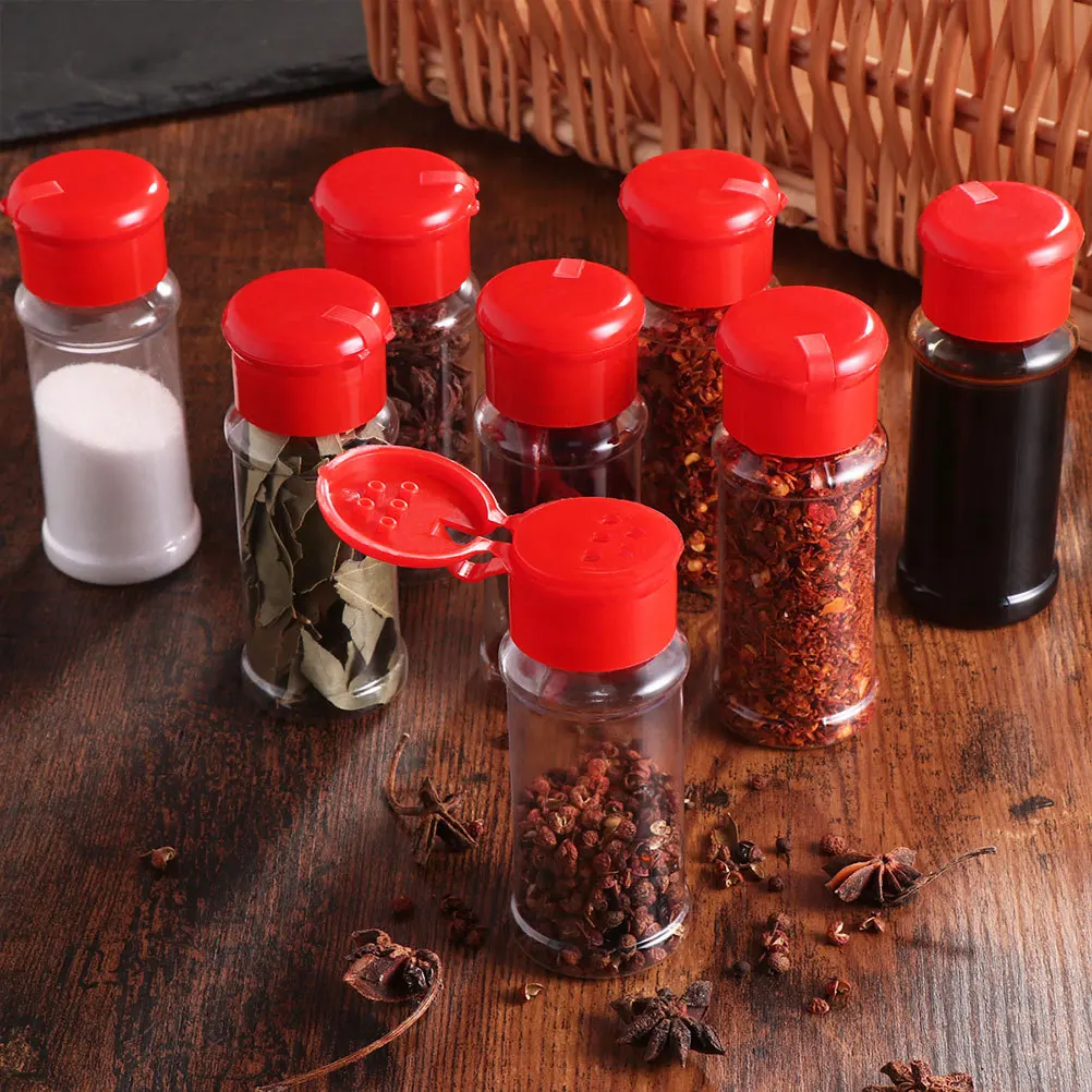 

25pcs Plastic Seasoning Bottle With Coarse Perforations For Spice Dispenser Salt Shaker Jar Cheese Pepper Sugar Cocoa Powder Bbq