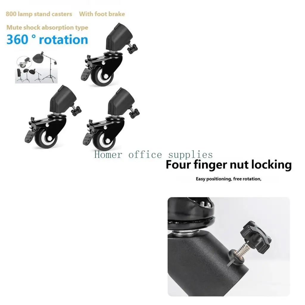 

K43B 3 шт., набор вращающихся колесиков для студийной фотосъемки, видеосъемки, подставка для освещения фотосъемки