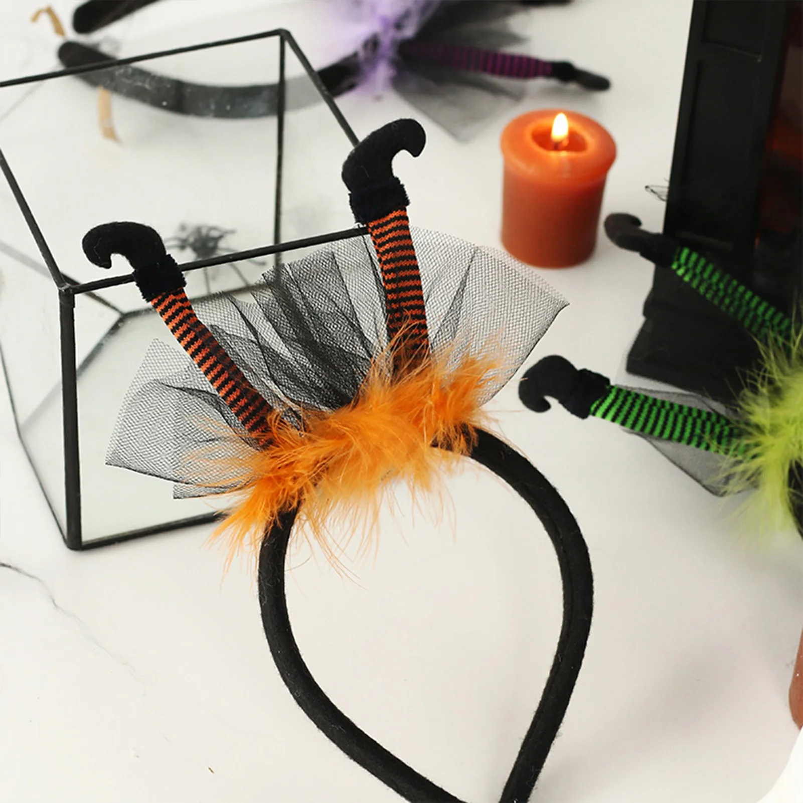 2025 هالوين الديكور عقال الإبداعية الساحرة تنورة عقال للرجال والنساء ماكياج الكرة تأثيري الدعائم ديكور الحفلات دبوس الشعر #5