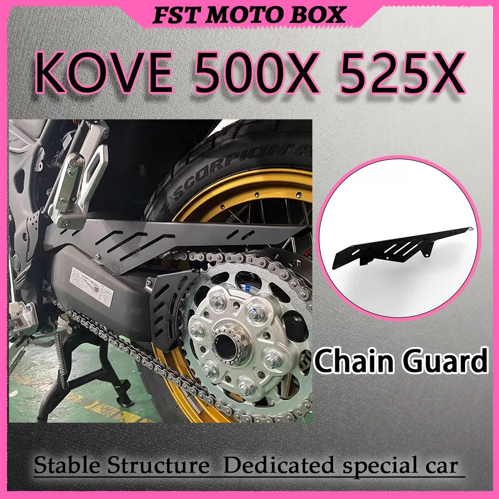 FOR KOVE 500X 525X Matte Powder-Coated Metal Chain Cover Rustproof Waterproof Rain-Resistant Protection for Chains