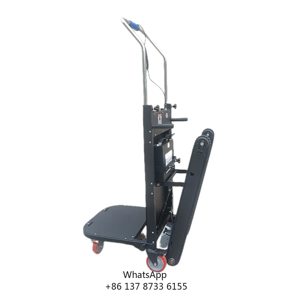 Electric Four-Wheel Stair Climbing Trolley Foldable Portable Heavy Duty Metal Shopping Transport For Heavy Objects