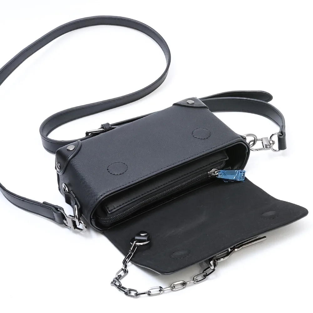 Modische Ketten-Umhängetaschen für Herren Kleine Quadratische Crossbody-Tasche Herren Schulter-Messenger-Taschen Klappentasche Geldbörse Männlich 2026 Neu – Detail 10