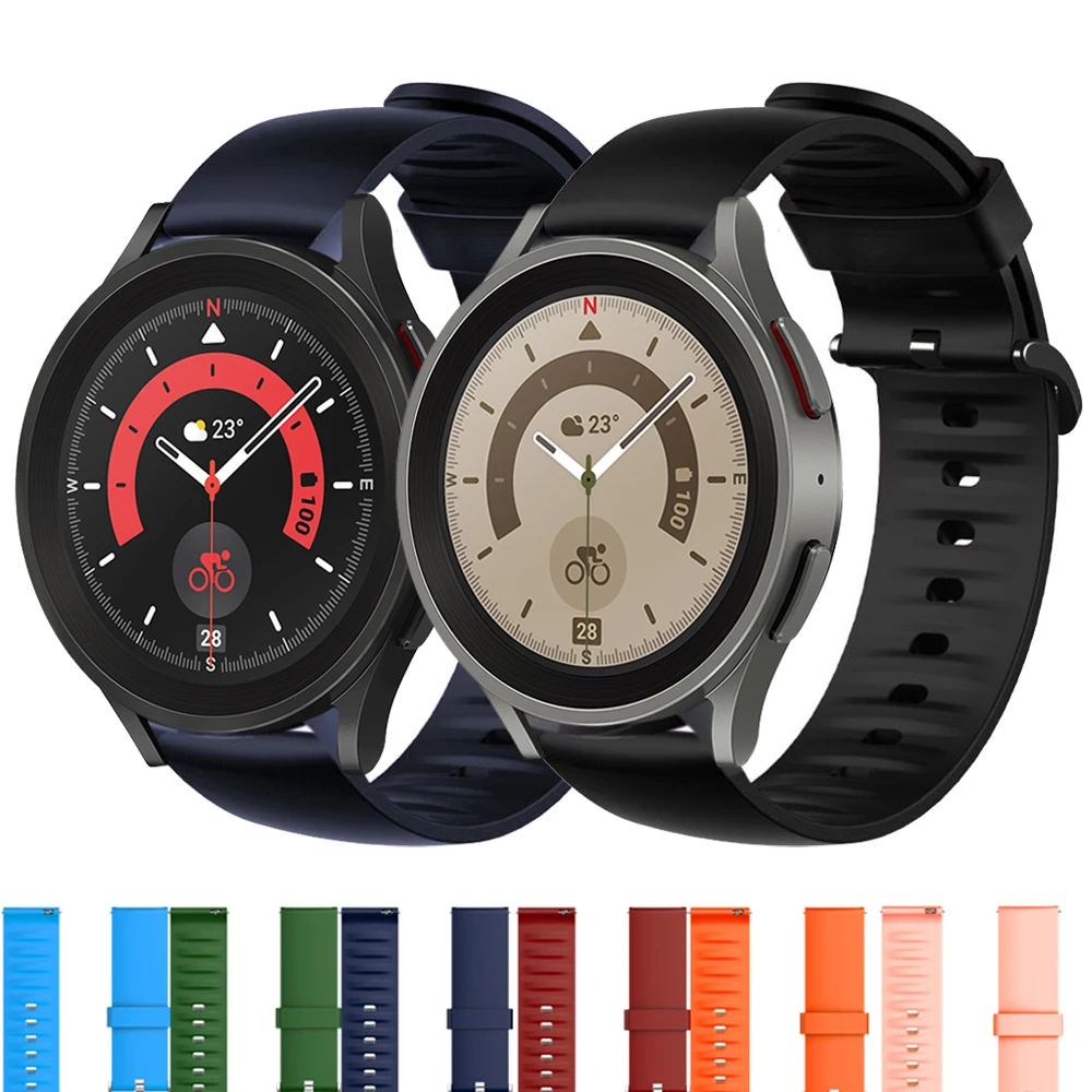 22mm Silicone Strap For Samsung galaxy watch 5 Pro/3/45mm/46mm/Gear S3 Wave Pattern Belt Bracelet Huawei Watch Gt 22e/3 pro Band