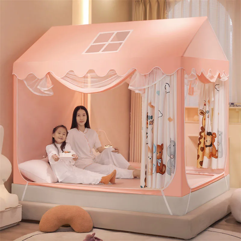 

Creative House Shape Boy Girls Universal Mosquito Net Big Space Three-door Home Mosquito Net Baby Anti-fall Protect Mosquito Net