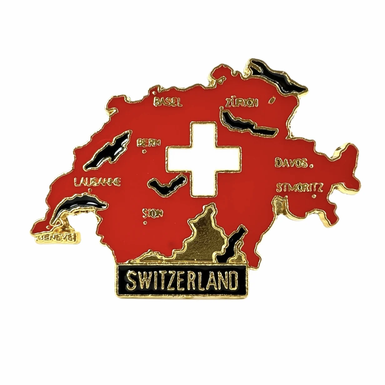 Switzerland Map Fridge Magnets Alloy Travel Memorial Magnetic Refrigerator Stickers Gift Room Decoration Collectio