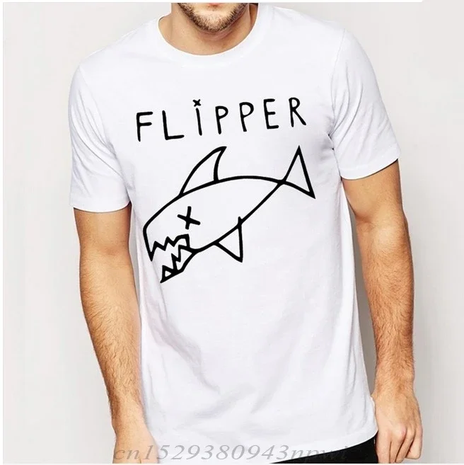 Flipper Fish Rock Music Band T Shirts Men 100% Cotton O Neck Tshirt Man T-Shirts Casual Mens Tees Tops Drop Shipping