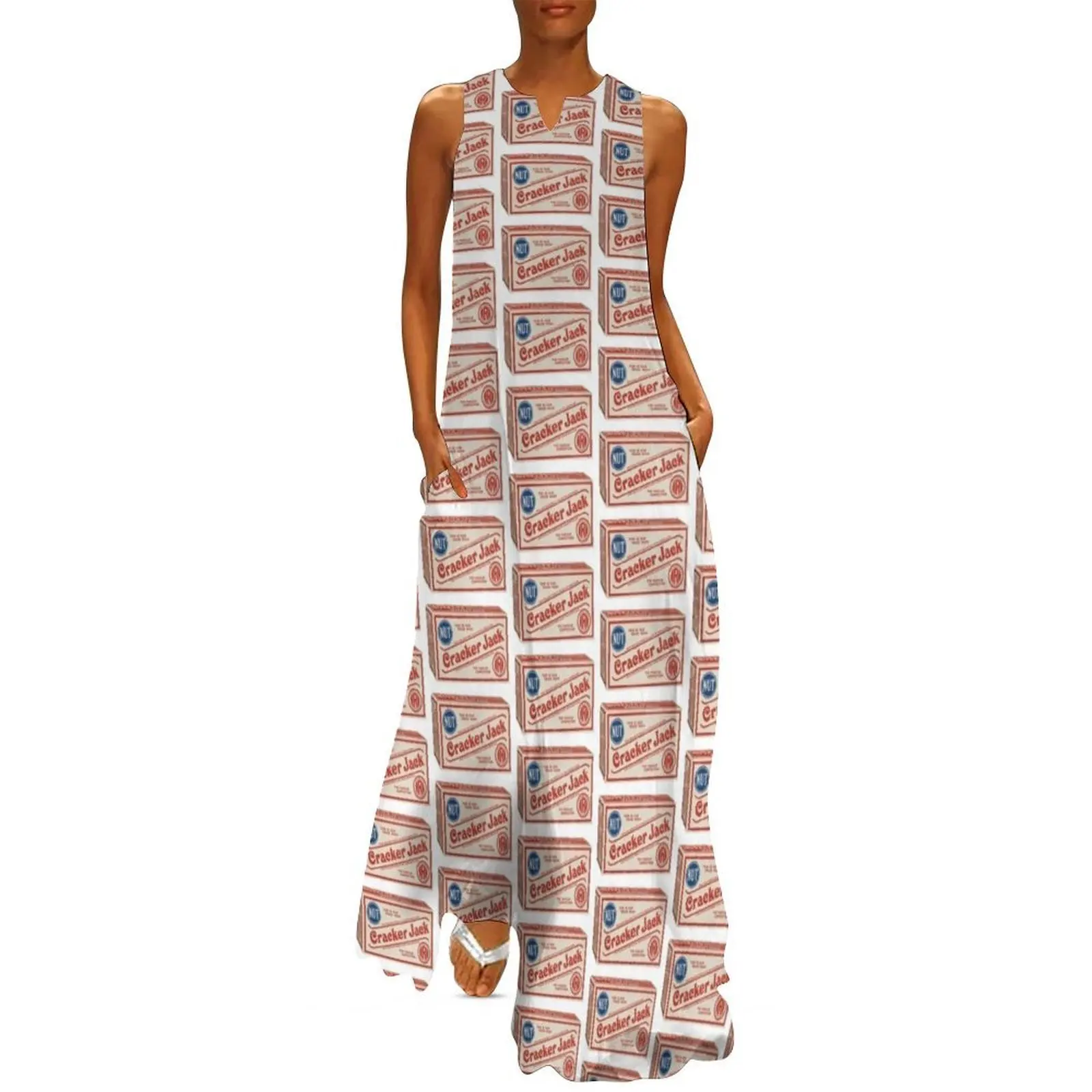 

Cracker Jack Caramel Popcorn Box Long Dress womens clothing summer dress woman 2025 trendy dresses for womens