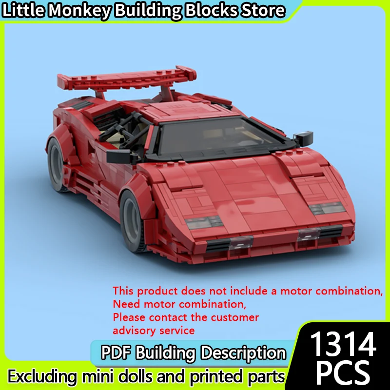 

Speed Racing Car Model MOC Building Bricks LP5000 Super Sports Car Modular Technology Children Holiday Gifts Assemble Toys Suit