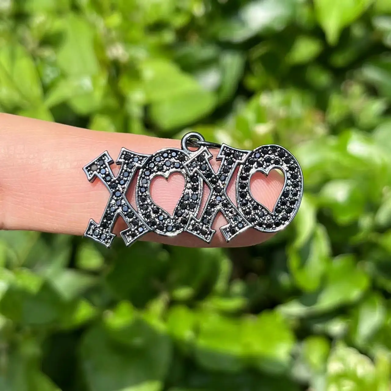 5pcs Zirconia Paved Love and Hug Charms 30x16mm for DIY Bracelets