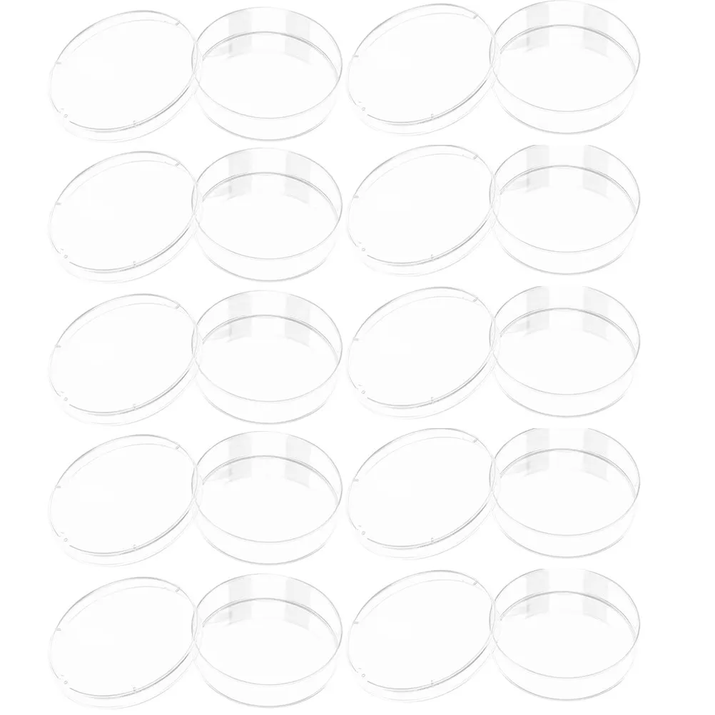 

10Pcs Clear Plastic Petri Dishes Heat Resistant Laboratory Culture Plates for Scientific Research Teaching Experiment