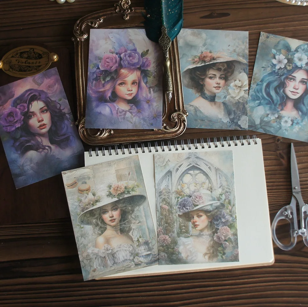 

30 Sheet Rose and Young Ladies Design Background Craft Paper Gift Decoration Scrapbooking Handmade DIY