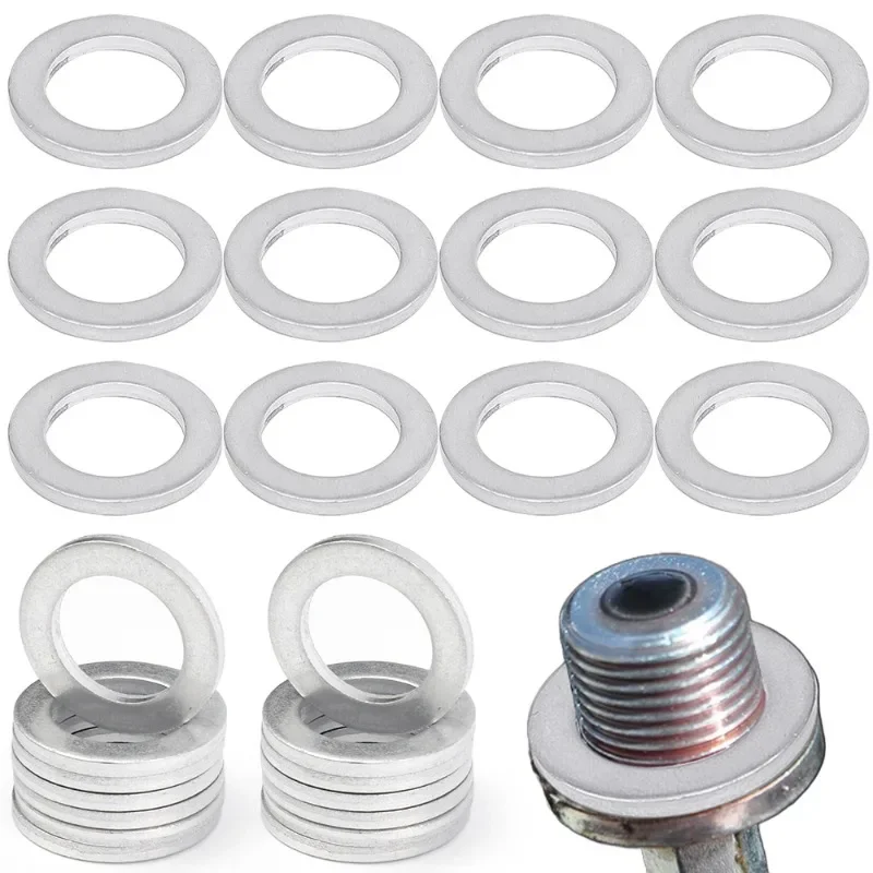 10-100pcs Car Engine Sump Oil Drain Seal Gasket 14mm Hole Nut Washer for Honda Engine Oil Sump Aluminium Seal Gasket Auto Parts