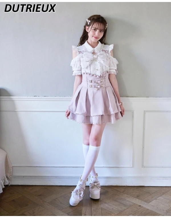 Japanese Style Sweet Girls Heart Bowknot High Heels Mine Mass-Produced Lolita Thick Bottom Mary Jane Platform Shoes for Women