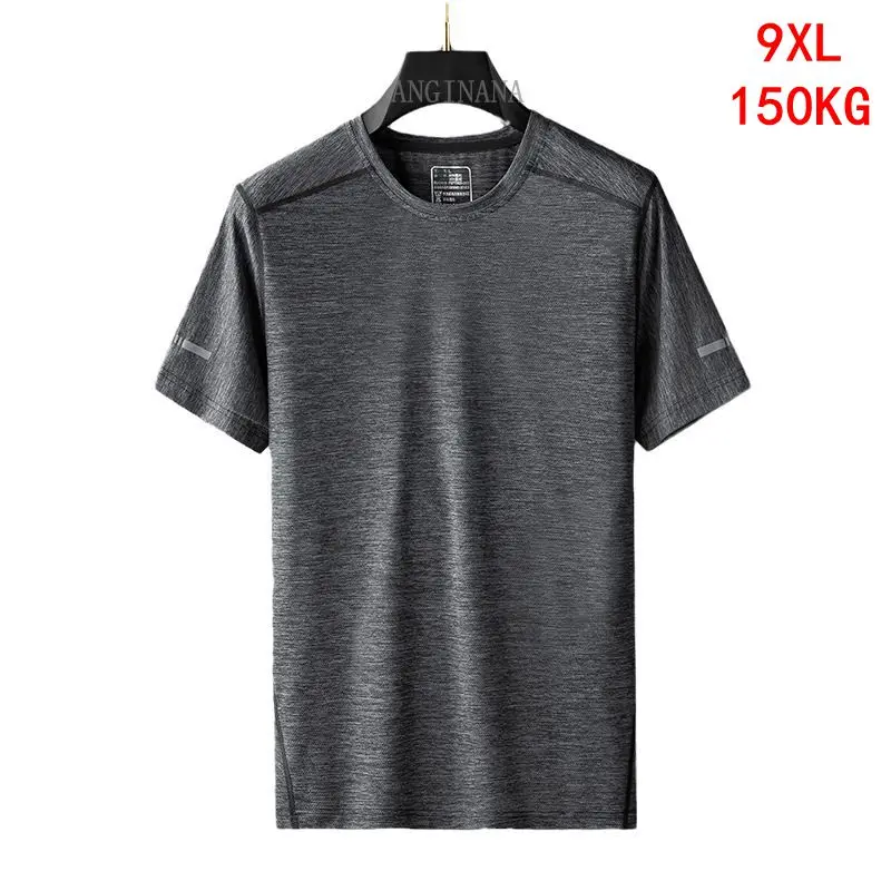 

Plus size 9xl 150kg men's oversized T-shirt big size 7XL 8xl summer short sleeve crew neck black gray blue sweatshirt T-shirt