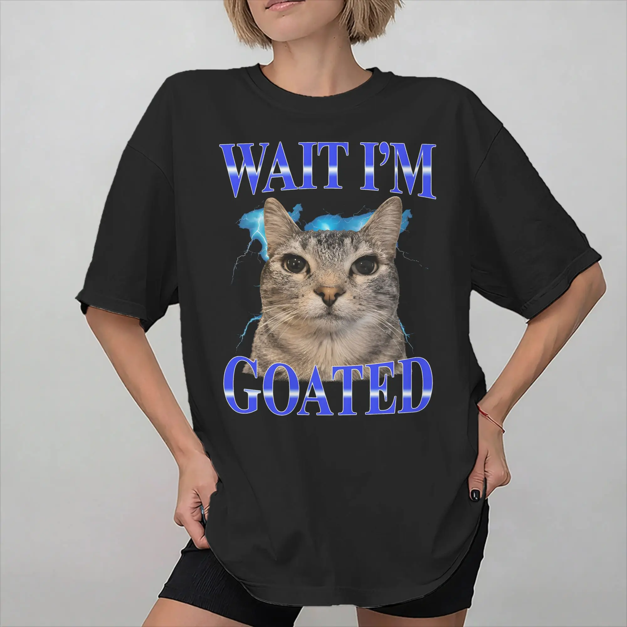 New Arrival Wait I'M Goated Funny Meme T Shirt for Men Women  Pure Cotton Tee Shirt Short Sleeve Clothing