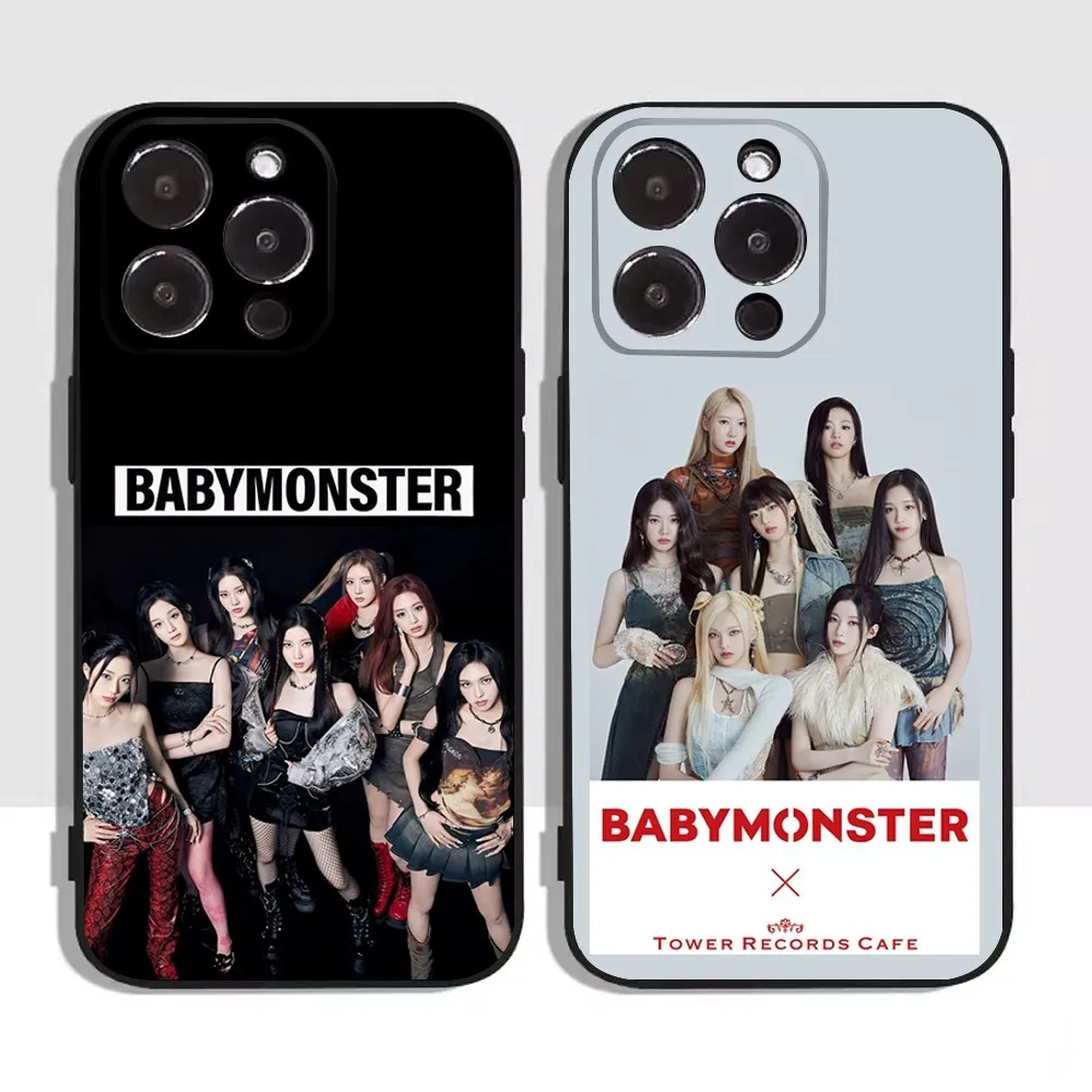 babyS Kpop M-Monster Phone Case for Apple iPhone, 13, 14,13,12,11,XS,XR,X,8,7,Pro,Max,Plus, Mini Silicone Cover, Black