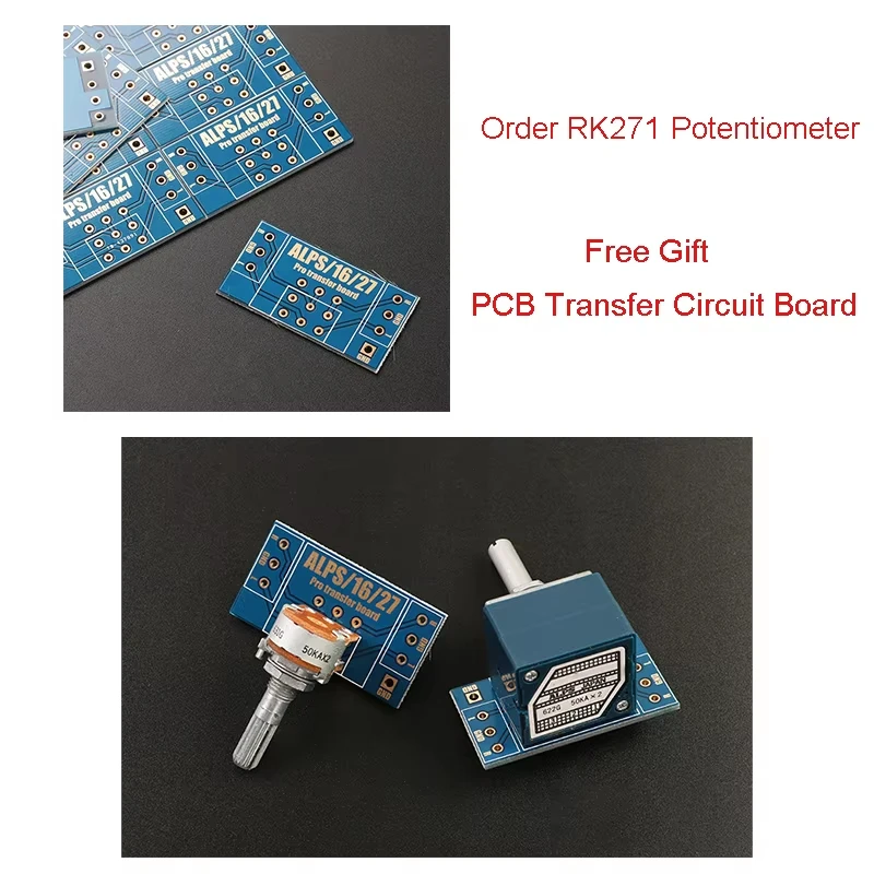 Original Alps RK271 Serie High Quality Audio Rotary Potentiometer 20k 50k 100k 250k 500kax2 Dual-Unit 6pin Slotted 25mm Handle