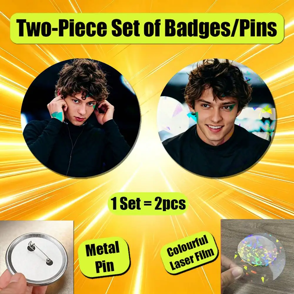 For Andrea Kimi Antonelli Badge Pin Insignia 2 Pcs Set Round Button Emblem Laser Film Cosplay 25mm Custom