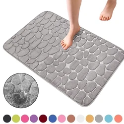 Bath Mat Cobblestone Bathroom Rug Floor Mat Memory Foam Bathmat Thick Soft Absorbent Non Slip Washable Carpet  for bath shower