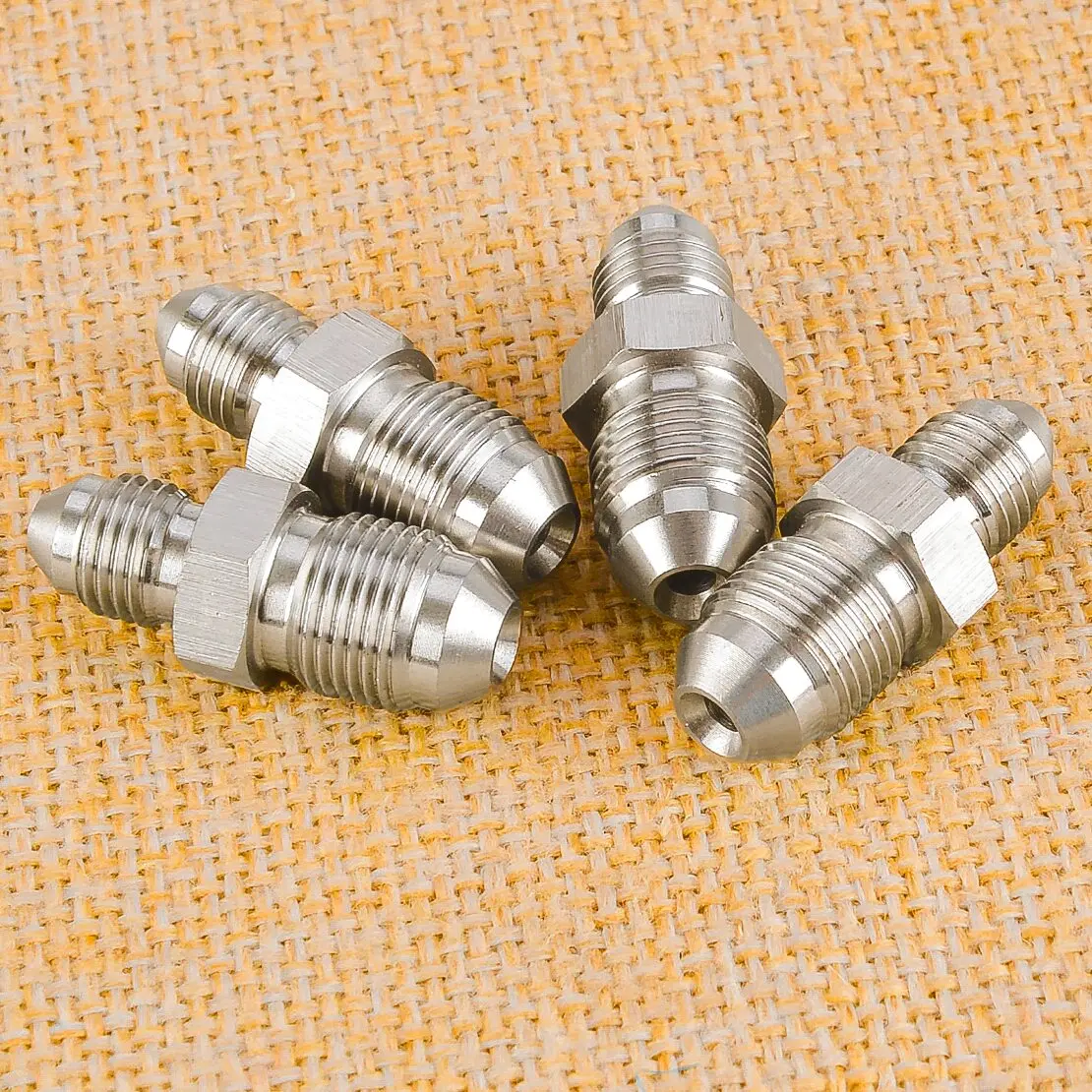 4pcs M12x1.0 To 3AN Metric Adapter Fitting Inverted Flare Fit For Brake Clutch Fuel Oil Line
