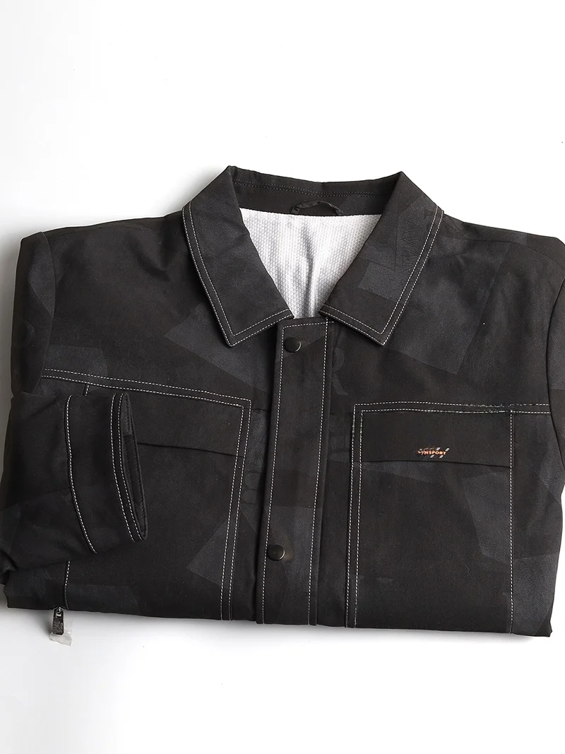 

Casual Men's Jaet Spring Autumn Faion Workwear Sle Notch Collar Jaet Outerwear Long Sve Zipper Closure Polyester F...