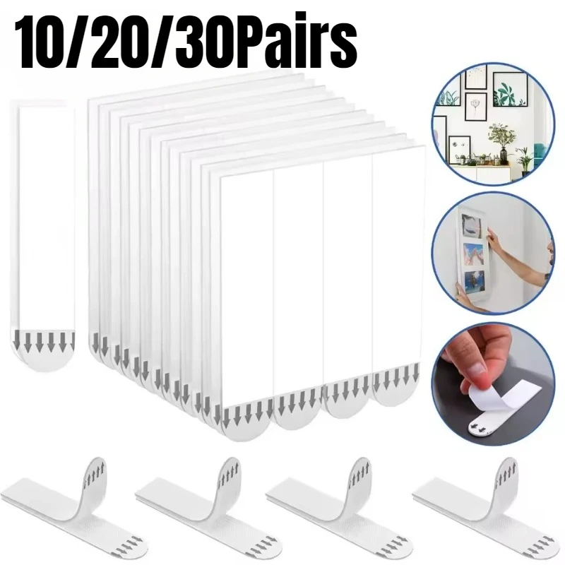 Punch-free Frame Tape Strips  Assorted Mounting Self Adhesive Picture Frame Fixed Poster Wall Hook Decorate Fixing Wall Hanger