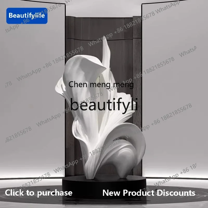 cn8350 ss Hotel lobby art installation abstract sculpture villa corridor fiberglass large floor ornament