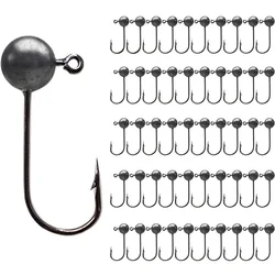 50pcs/ Set Fishing Hooks Equipment Goods Carp Fishing Accessories Sale 0.45/1/2g Lead Jig Heads For Fishing Crappie Jig Heads