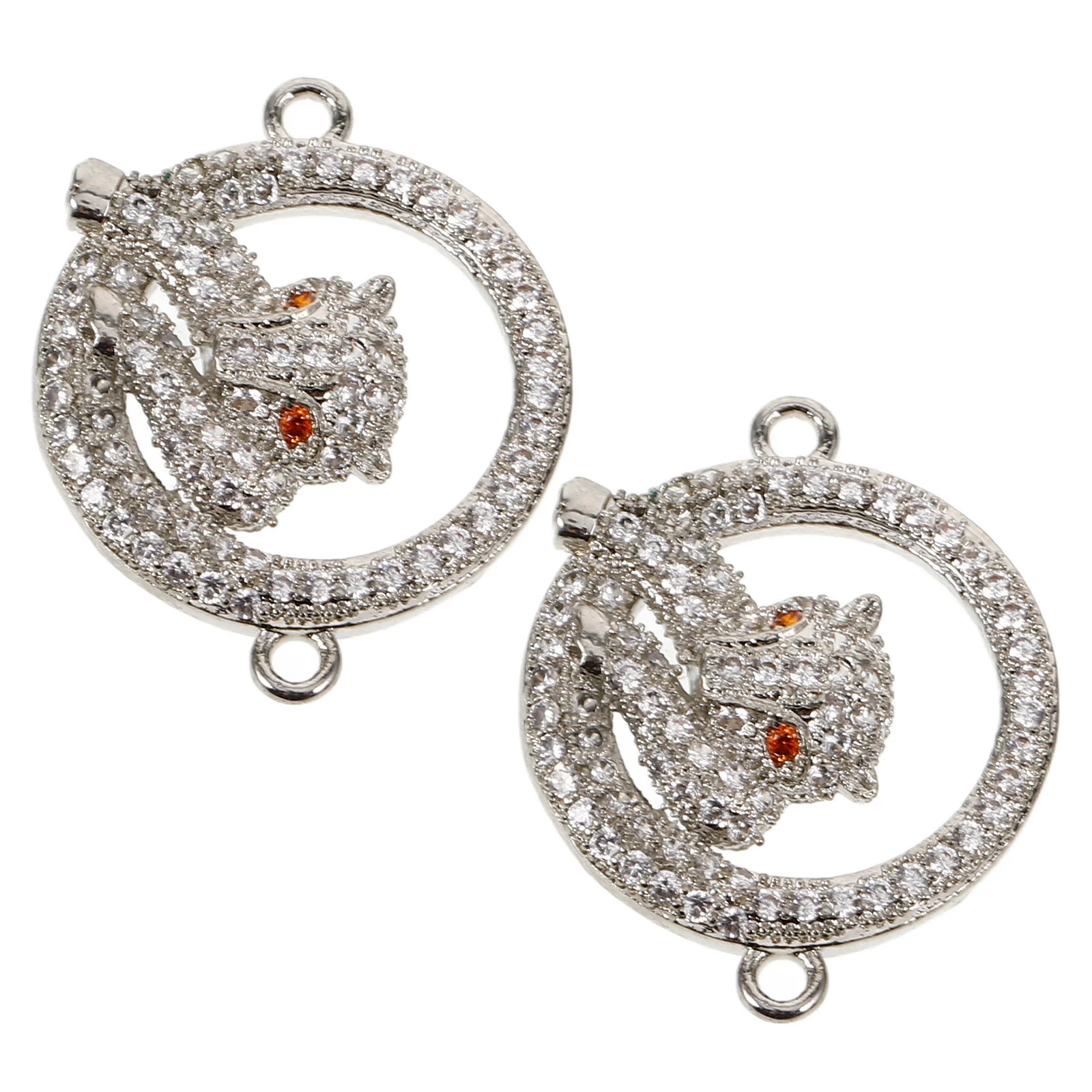 

2Pcs Snake Head Connector Clasp White Gold DIY Necklace Bracelet Supplies Copper Micro Set Jewelry Accessories