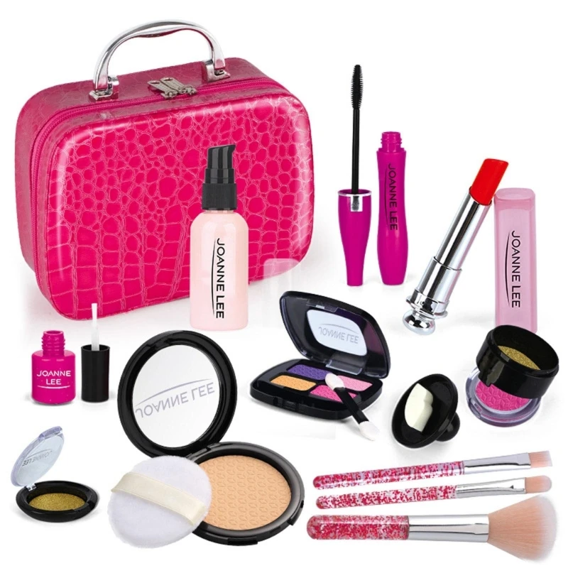 13Pcs Kids Makeup Kit for Girls Playing Make Up Set Toy for 4 5 6 7 8 9 10 Years Old Girls Pretend Dress-Up Beauty Set