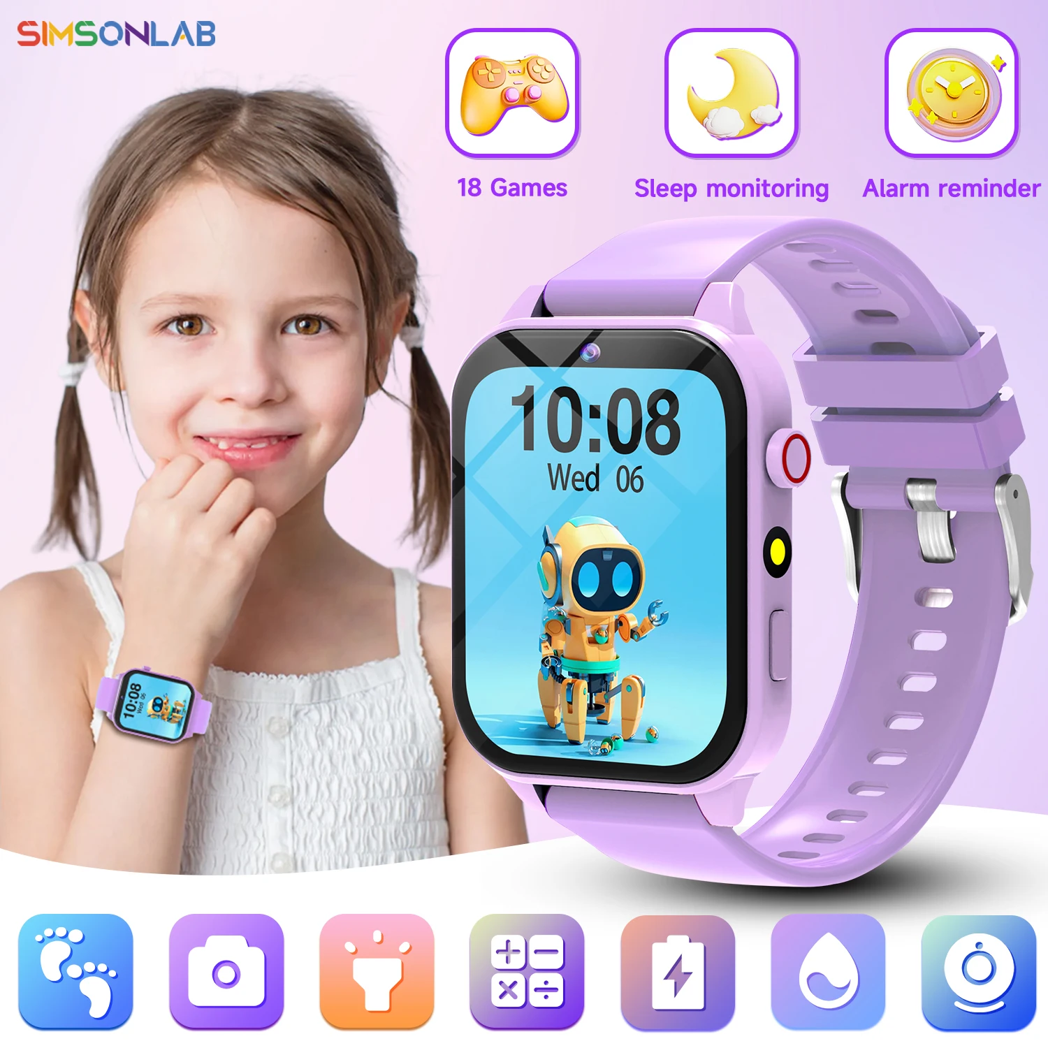 2026 Smart Watch Kids Flashlight eye protection Games High-capacity Battery Camera Sleep Monitoring Children Boy Girl Watch