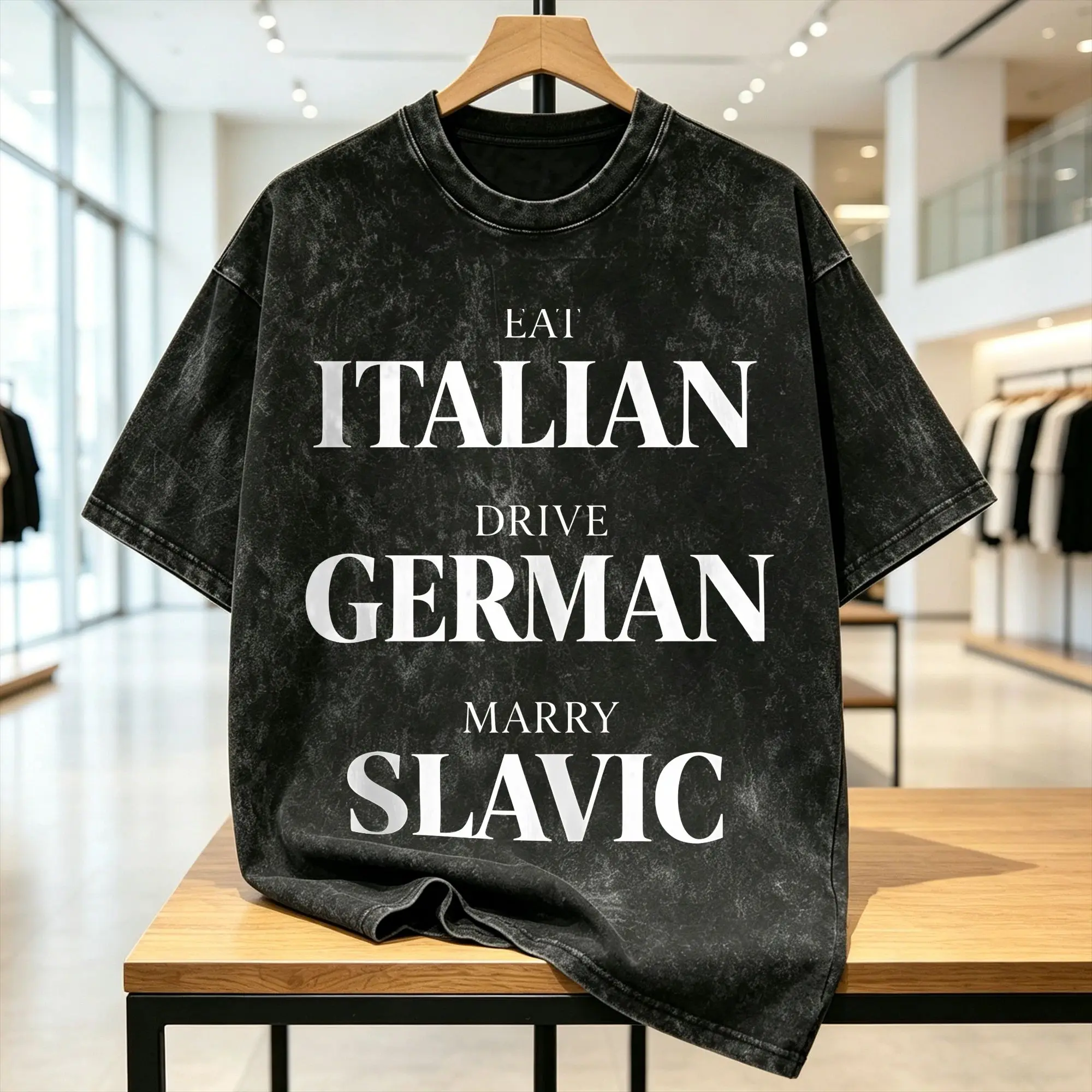 Eat Italian Drive German Marry Slavic T Shirt Summer Streetwear T Shirts Cotton Trending Tshirt For Men Short-Sleeve Clothes