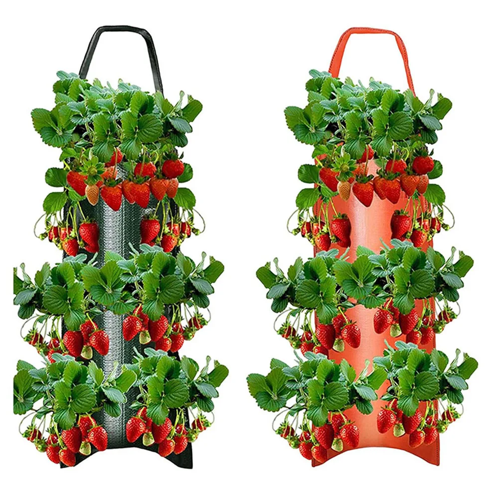 Strawberry Planting Bag, With 8 Holes, For Strawberry Tomato And Pepper Inverted Tomato Planters Vegetable Planting Bags