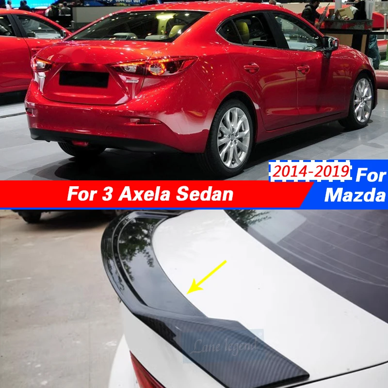 Rear Trunk Lid Car Wing Ducktail Lip Spoiler For Mazda 3 Sedan 2014-2019 Accessories Parts High Quality Car Auto Parts