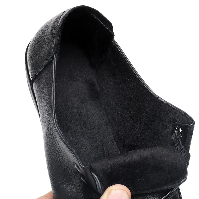 Spring Autumn new women fashion shoes Genuine leather soft bottom non-slip black work shoes elderly flat Casual Shoes