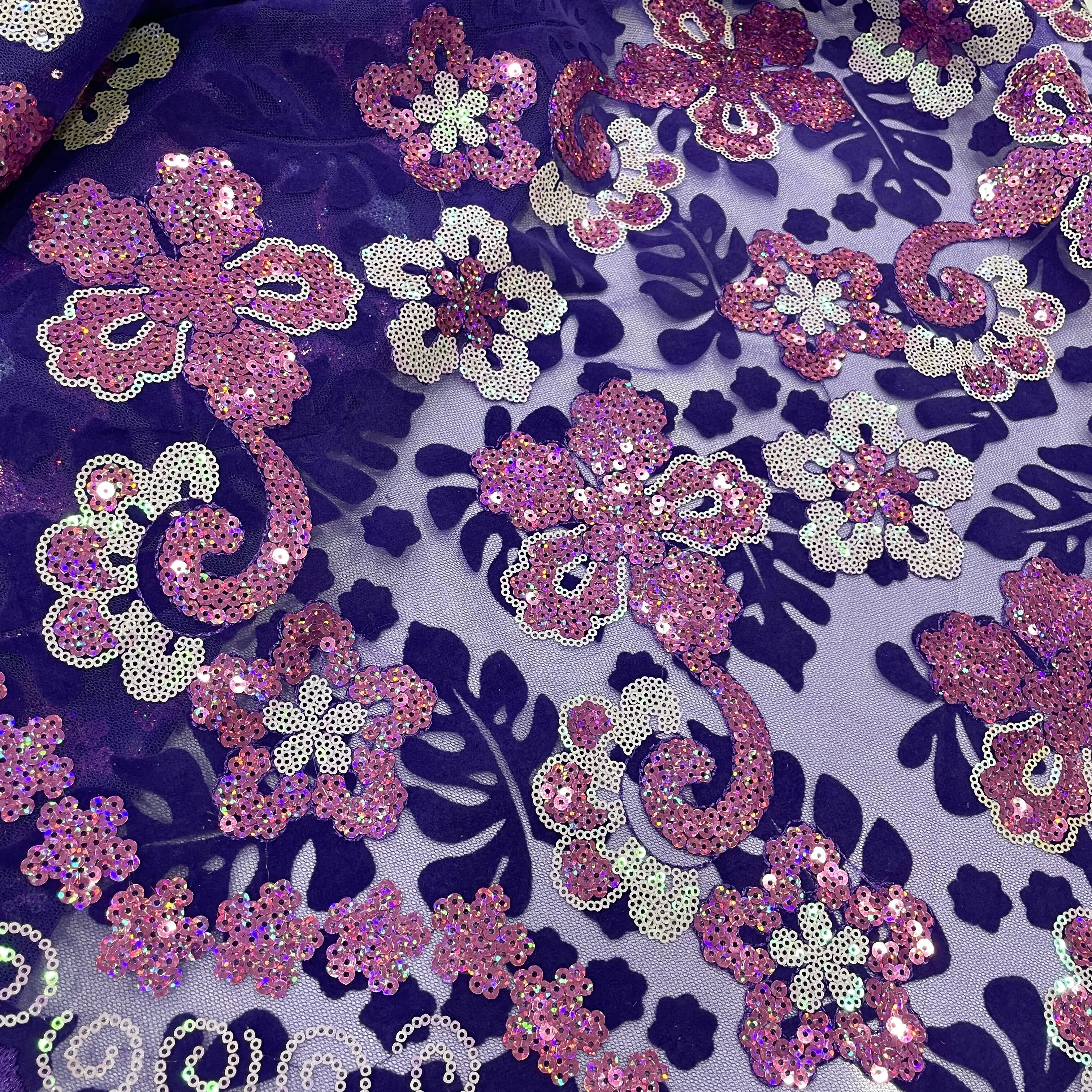 African Flocking Velvet Lace F - Sewing Velvet Fabric 评论和价格